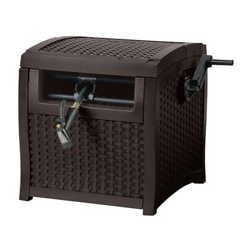 VEVOR Retractable Garden Hose Reel, 5/8 Inch x 100 ft Wall Mounted Hose Reel, Heavy Duty Garden Hose Reel with 9 Patterns Nozzle, Any Length Lock, Upgraded Slow Return System and 180°Swivel Bracket