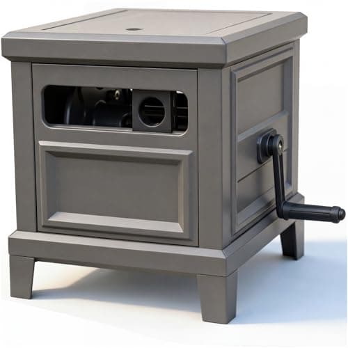 BREEZEREEL Heavy Duty Steel Garden Hose Reel Deck Box, Holds 125 ft x 5/8 inch Hose, Leak-Proof Aluminum Water System, Manual Crank with Hose Guide, 4-Leg 200LBS Stable Base, No Mount Required