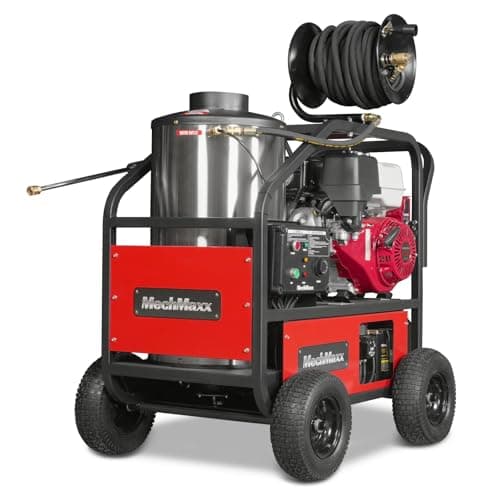 MechMaxx Honda GX390 389CC 11.7HP E-Start Engine 4000 PSI 4 GPM Hot Water Pressure Washer with Hose Reel, HPW40H