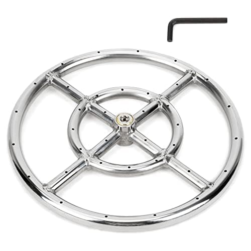 Stanbroil 12 Inch Round Fire Pit Burner Ring for Natural Gas & Propane Fire Pit Fireplace - 304 Stainless Steel Burner for Indoor & Outdoor, BTU 92,000 Max
