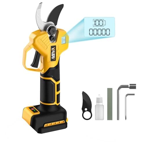 Brushless Electric Pruning Shears for DeWalt 20V Battery, Portable Cordless Pruning Shears with LCD Display＆SK5 Blades, Adjustable Cutting Diameter 0.8-1.2 Inch for Gardening Tree Pruning(NO Battery)