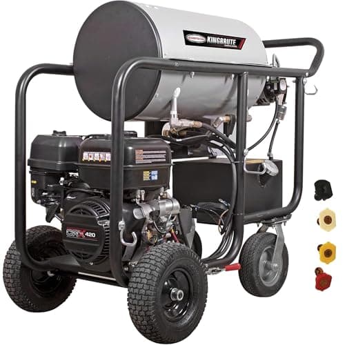 Simpson Cleaning 4000 PSI Gas Pressure Washer, 4.0 GPM Power Washer for Hot Water Use, CRX 420 Engine, 50-Foot Steel-Braided Insulated Hose, King Brute, 49-State (KB65132)