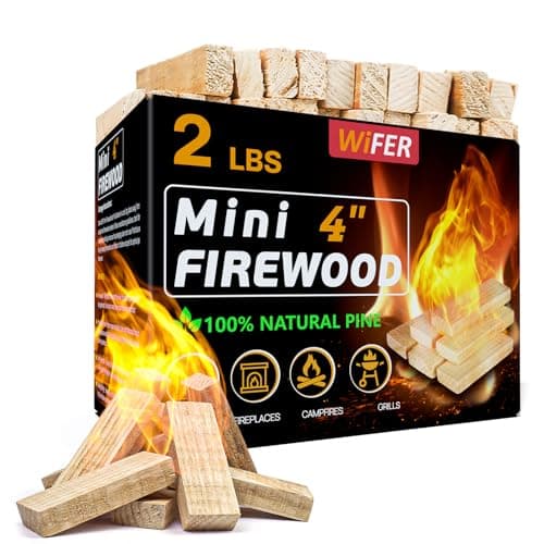 WiFER Mini Fire Stick, 4'' Kiln-Dried Pine Great Firewood for Wood Stoves, Tabletop Fire Pit, BBQ Grill, Pizza Oven, Solo Stove Accessories, BBQ Accessories, 2 lb Box