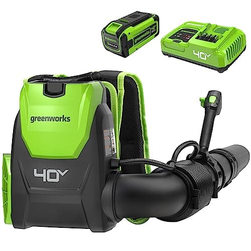 Greenworks 40V (165 MPH / 660 CFM / 75+ Compatible Tools) Cordless Brushless Backpack Leaf Blower, 8.0Ah Battery and Charger Included, Green