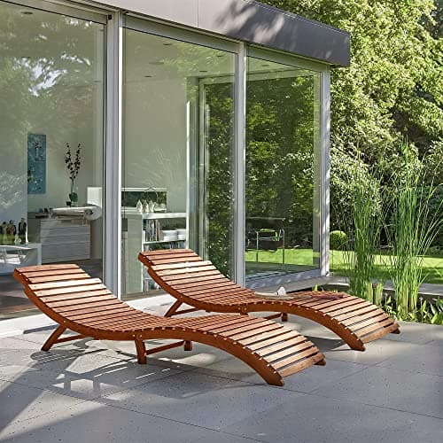 THOEOE Patio Chaise Lounge Chair Set of 2, Oversized Lounge Chair Outdoor with 5 Positions, HDPE, Patio Lounge Chair with Wheels & Cup Holder for Pool, Deck, Poolside,Black