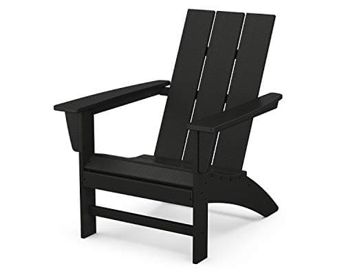 POLYWOOD Modern Adirondack Chair – All-Weather Outdoor Lawn Adirondack Chairs – HDPE, Fade-Resistant & Durable Outdoor Furniture – For Patio, Deck & Fire Pit Chairs – Black