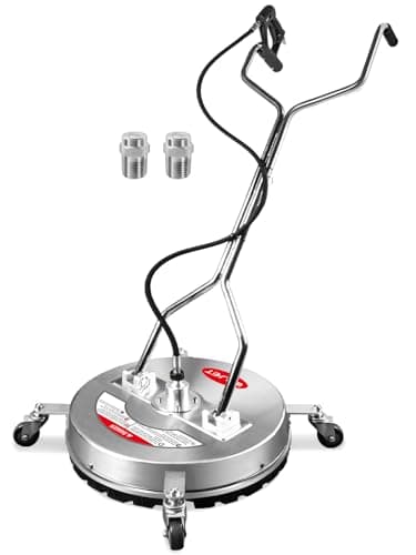 WOJET 20" Pressure Washer Surface Cleaner with 4 Wheels&Dual Handles, 4500PSI Stainless Steel Surface Cleaner Attachment for Pressure Washer for Concrete Driveway Sidewalk Deck Patio, Commercial Grade