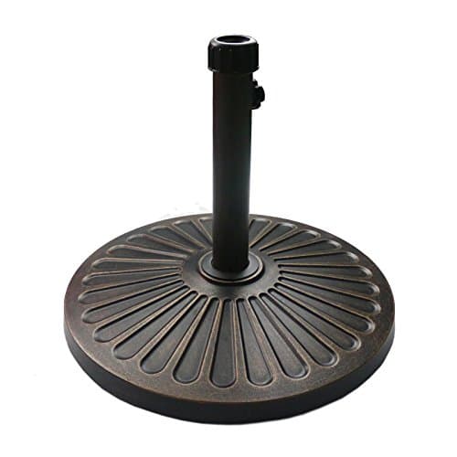 Sunnyglade 18" 30.2-lbs Heavy Duty Round Antiqued Umbrella Base for Patio, Outdoor - Bronze