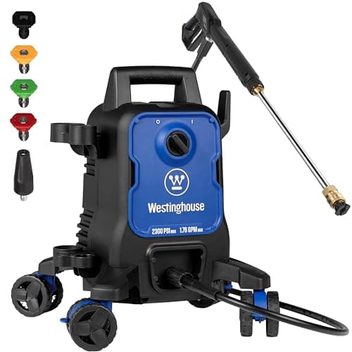 Westinghouse ePX3100 Electric Pressure Washer, 2300 Max PSI 1.76 Max GPM with Anti-Tipping Technology, Onboard Soap Tank, Pro-Style Steel Wand, 5-Nozzle Set, for Cars/Fences/Driveways/Home/Patios
