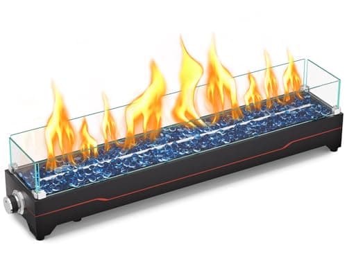 GRISUN Tabletop Fire Pit,36 Inch Propane Fire Pit Table,50000 BTU Table Top Firepit with Glass Wind Guard,Stainless Steel Burner,Fire Glass,Portable Propane fire Pit for Patio, Camping, Backyard & RV