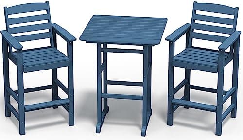 SERWALL Balcony Adirondack Chairs and Table 3 Pieces Set