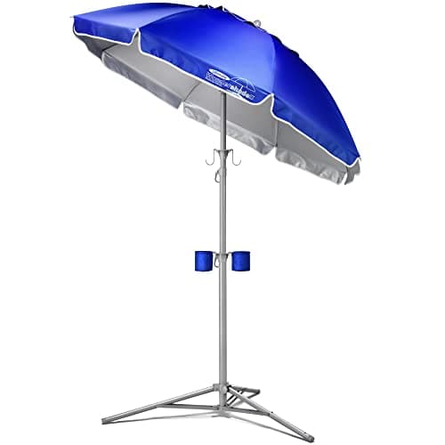 Wondershade Ultimate Portable Sun Shade Umbrella – Lightweight Adjustable Outdoor Patio & Beach Umbrella with Tripod Base (Blue)