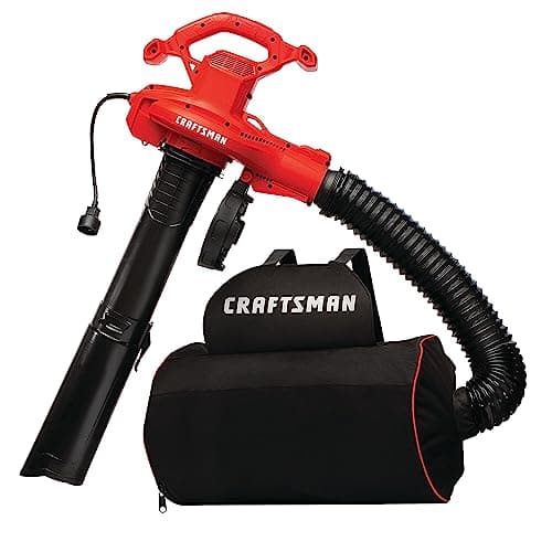 CRAFTSMAN 3-in-1 Leaf Blower, Vacuum and Mulcher, Backpack Blower Up to 260 MPH, 12 Amp, Corded Electric Leaf Collector (CMEBL7000)