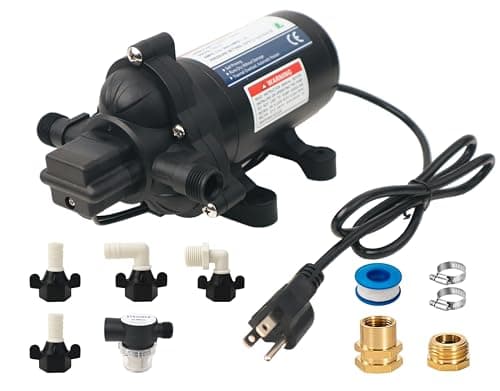 KENCIT T33 Automatic On-Demand Diaphragm Pump 115Vac, 4.0GPM, 45PSI, Industrial Water Pressure Pump for Kitchen, Bathroom, RV, Marine Yacht, Caravan, Garden