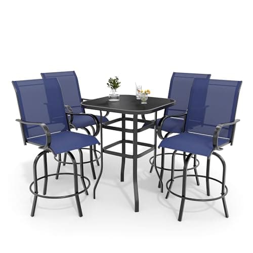 5 PCS Outdoor Bar Set with Outdoor Bistro Table and Chairs Set of 4