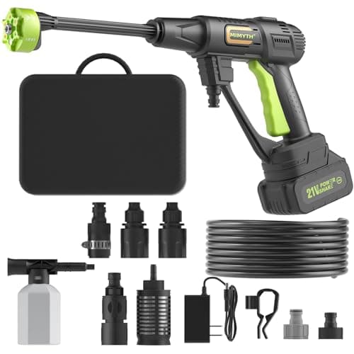 Cordless Pressure Washer Battery Powered; 990PSI Cordless Power Washer with 6-in-1 Nozzle, 23FT High-Elastic Hose, 21V Battery&Charger; Portable Handheld Pressure Washer Cleaner for Home (DH02-22)