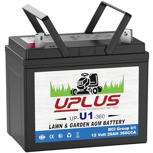 UPLUS U1 Riding Lawn Mower Battery, 12V 360CCA Garden Tractors Battery Maintenance Free AGM Batteries, Fit for John Deere, Cub Cadet, Husqvarna, Craftsman, Toro, Ariens, Poulan Pro and Troy-Bilt