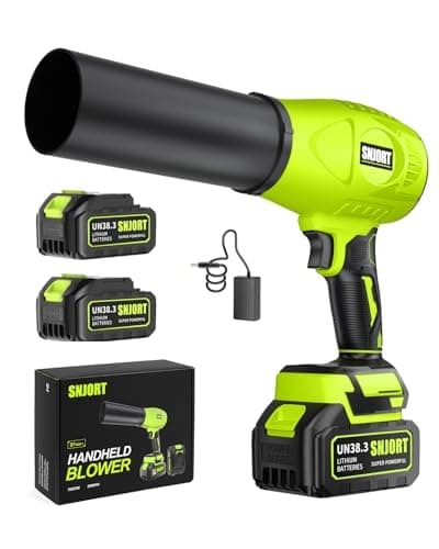 SNJORT Leaf Blower Cordless with Battery and Charger, 980,000 RPM, Extended Nozzle, Lightweight Handheld Design,Blower for Lawn Care,Birthday Gifts for Men Dad Husband(Moss Green)