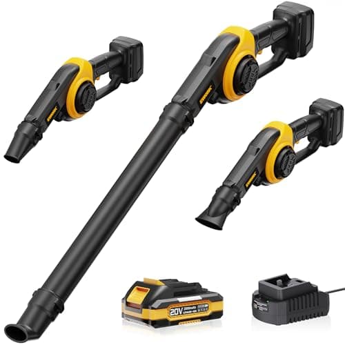 EWORK Small Leaf Blower Cordless 20V Mini Leaf Blower 130CFM/200MPH with Battery and Fast Charger, Lightweight Electric Leaf Blowers, Compact Blower for Jobsite, Patio Cleaning, Lawn Care