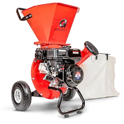 GreatCircleUSA Wood Chipper Shredder Mulcher Heavy Duty Gas Powered 3 in 1 Multi-Function 3" Inch Max Wood Diameter Capacity EPA/CARB Certified Aids in Fire Prevention - Building a Firebreak