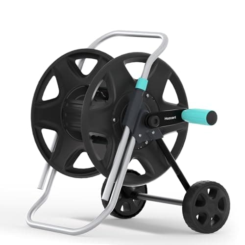 Garden Hose Reel Cart, Metal Heavy Duty Garden Hose Reel with Wheels,Portable Hose Carts Holds 50-120 feet,Hose Reel for Outdoor, Backyards, Gardens or Lawns