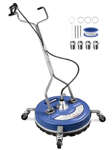 MEKOH Pressure Washer Surface Cleaner 20'', 4500PSI Power Washer Surface Cleaner Attachment with Wheels, Pressure Washer Accessory for Driveway Sidewalk Curb Deck Patio Cleaning, 3/8'' Quick-Connect