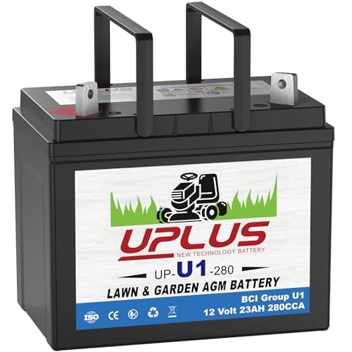 UPLUS U1 Riding Lawn Mower Battery, 280CCA Garden Tractors Battery Maintenance Free 12V AGM Batteries, Fit for John Deere, Cub Cadet, Husqvarna, Craftsman, Toro, Ariens, Poulan Pro and Troy-Bilt