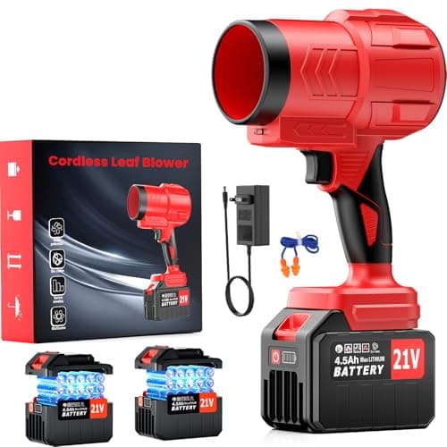 Electric Leaf Blower Cordless with 2*4500mAh Batteries and Charger,1,500,000RPM High-Speed Brushless Motor, 685CFM Battery Powered Handheld Leaf Blower,Lightweight Turbo Blower for Yard, Patio,Garage