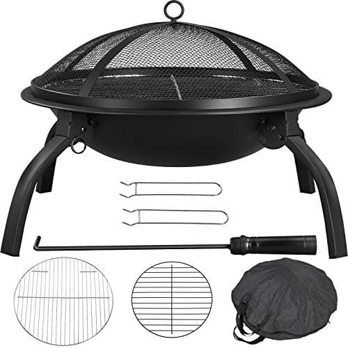 Yaheetech 21inch Fire Pit Portable Folding Steel Fire Bowl