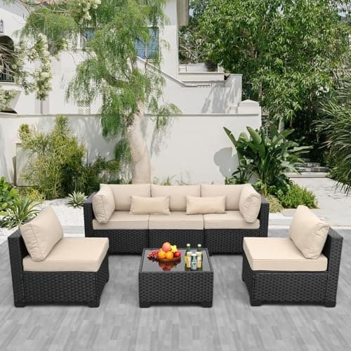 Rattaner Patio Sectional 6 Pieces