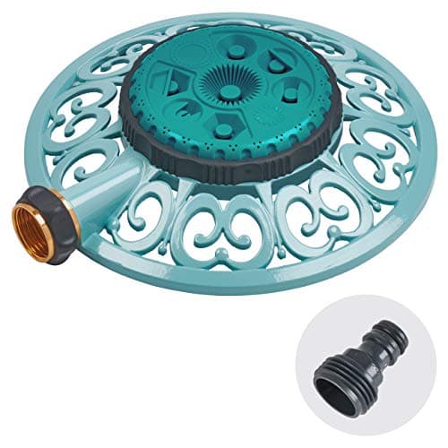 Melnor 65101-AMZ Sprout Metal 8-Pattern Sprinkler and QuickConnect Product Adapter Amazon Bundle, Gooseberry Green