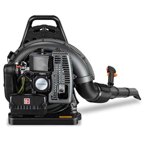 72CC Gas Backpack Leaf Blower - 2-Stroke Handheld-Class V Engine, 230 MPH 760 CFM, Adjustable Speed, Low Noise & Ergonomic Design, Cruise Control for Fast Yard Cleanup (Black)